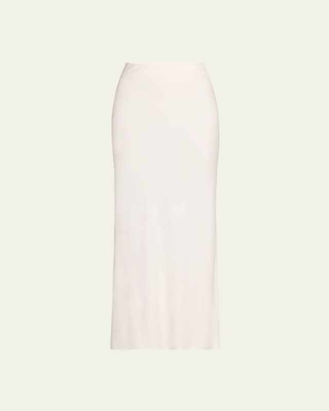 Bias-Cut Stretch Twill Maxi Skirt